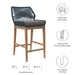 Wellspring Outdoor Patio Teak Wood Bar Stool - detail close-up
