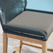 Wellspring Outdoor Patio Teak Wood Bar Stool - in lifestyle setting