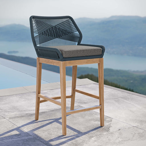 Wellspring Outdoor Patio Teak Wood Bar Stool - Modway \outdoor\bar stools