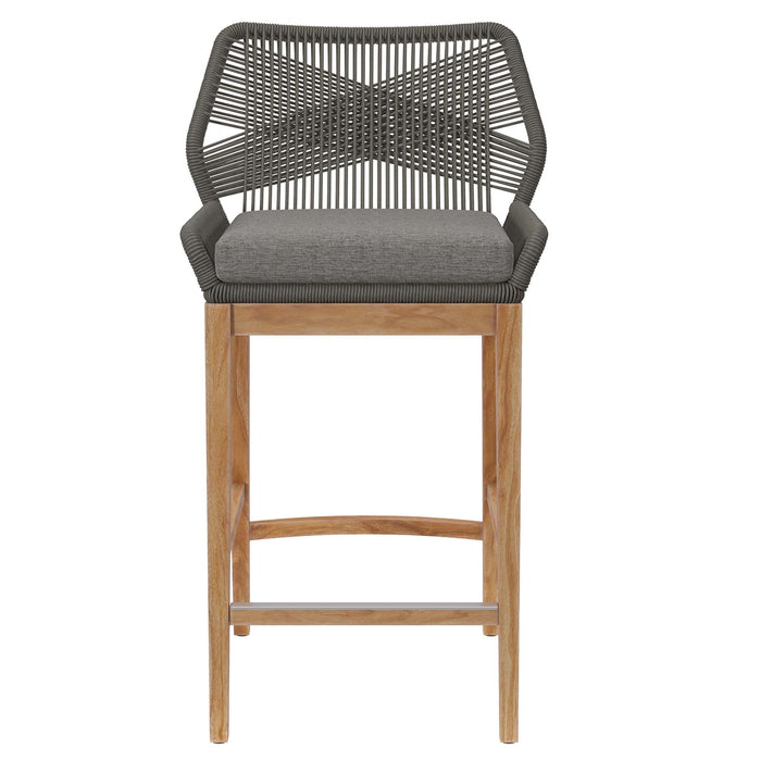 Wellspring Outdoor Patio Teak Wood Bar Stool - view 14