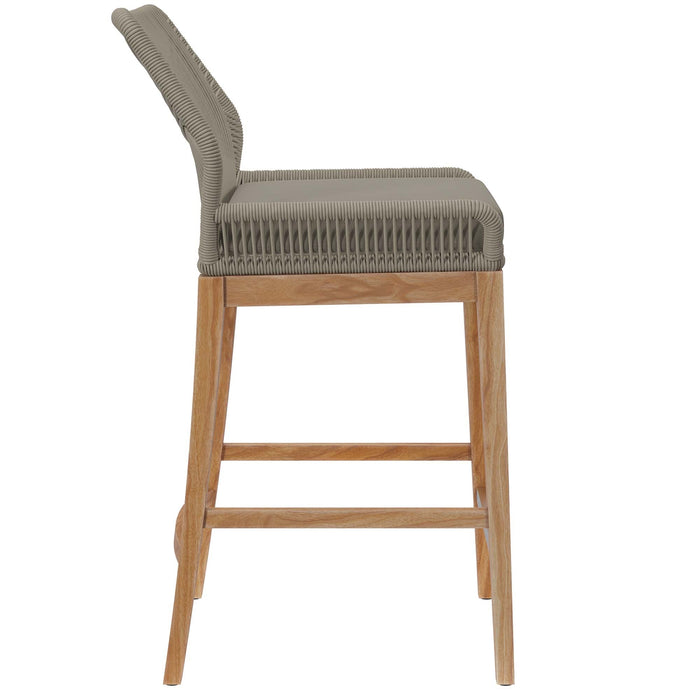 Wellspring Outdoor Patio Teak Wood Bar Stool - view 19