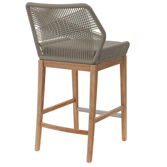 Wellspring Outdoor Patio Teak Wood Bar Stool - view 20
