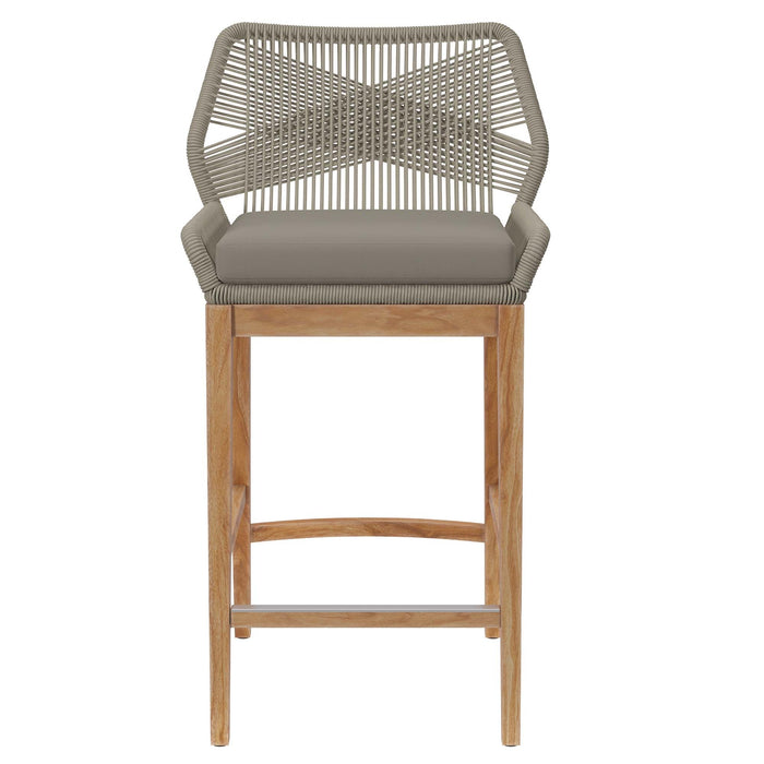 Wellspring Outdoor Patio Teak Wood Bar Stool - view 21
