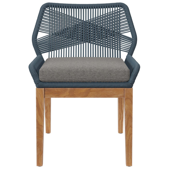 Wellspring Outdoor Patio Teak Wood Dining Chair - view 7