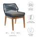 Wellspring Outdoor Patio Teak Wood Dining Chair - detail close-up