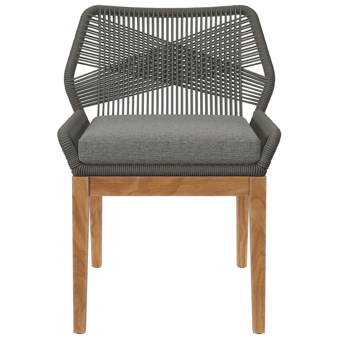 Wellspring Outdoor Patio Teak Wood Dining Chair - view 14