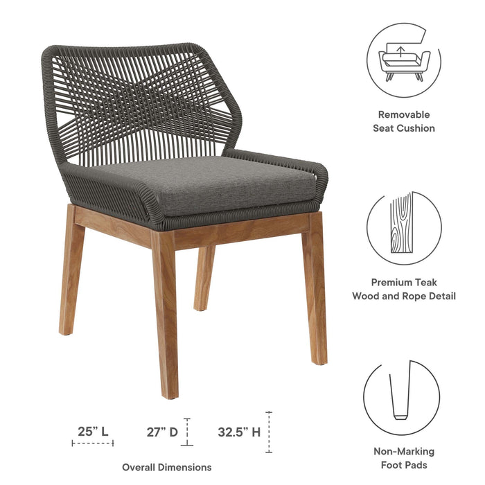 Wellspring Outdoor Patio Teak Wood Dining Chair - view 10
