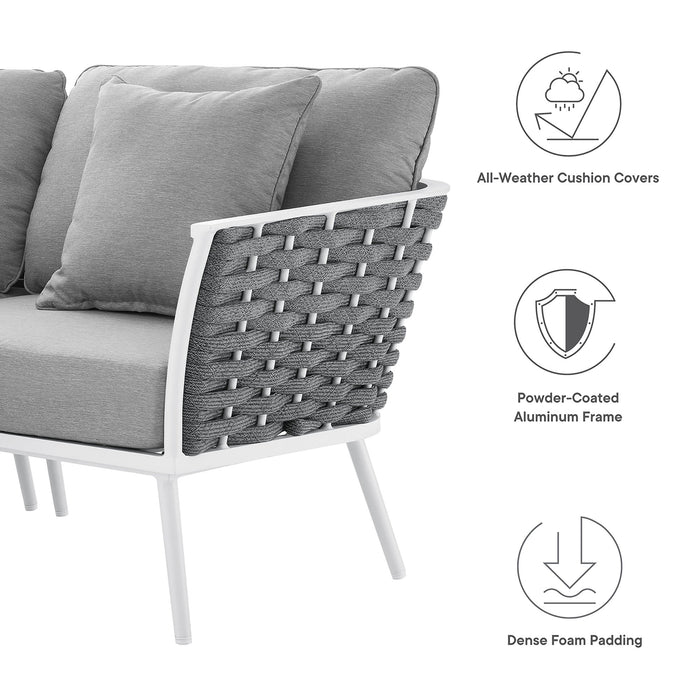 Stance Outdoor Patio Aluminum Small Sectional Sofa - detail close-up