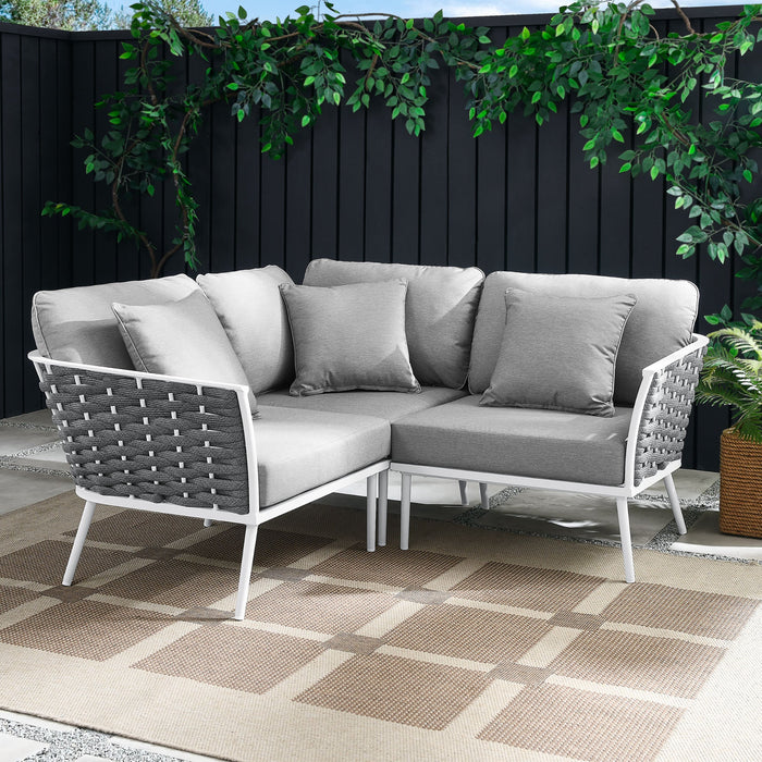 Stance Outdoor Patio Aluminum Small Sectional Sofa - Modway \outdoor\sofas & sectionals
