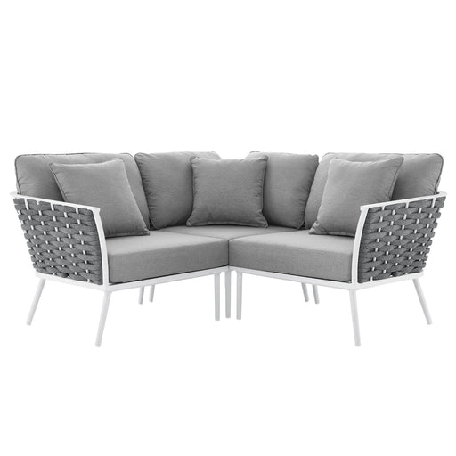 Stance Outdoor Patio Aluminum Small Sectional Sofa - alternate angle view