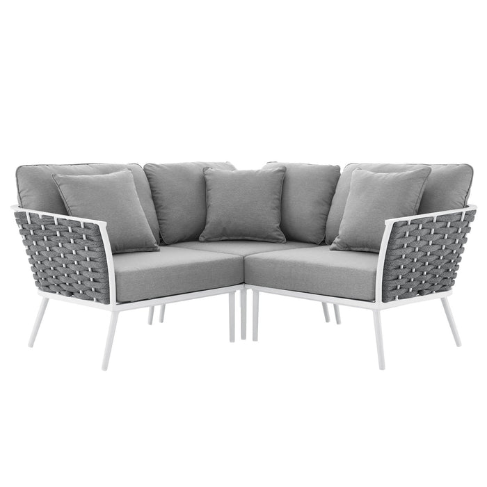 Stance Outdoor Patio Aluminum Small Sectional Sofa - alternate angle view