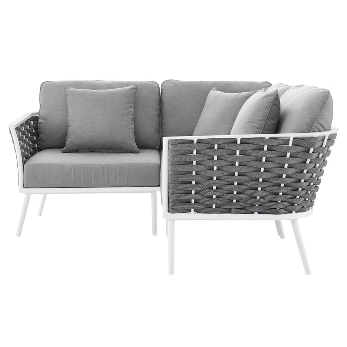 Stance Outdoor Patio Aluminum Small Sectional Sofa - view 5
