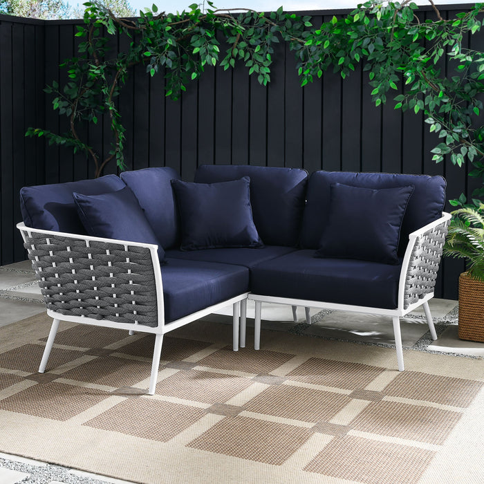 Stance Outdoor Patio Aluminum Small Sectional Sofa - view 14