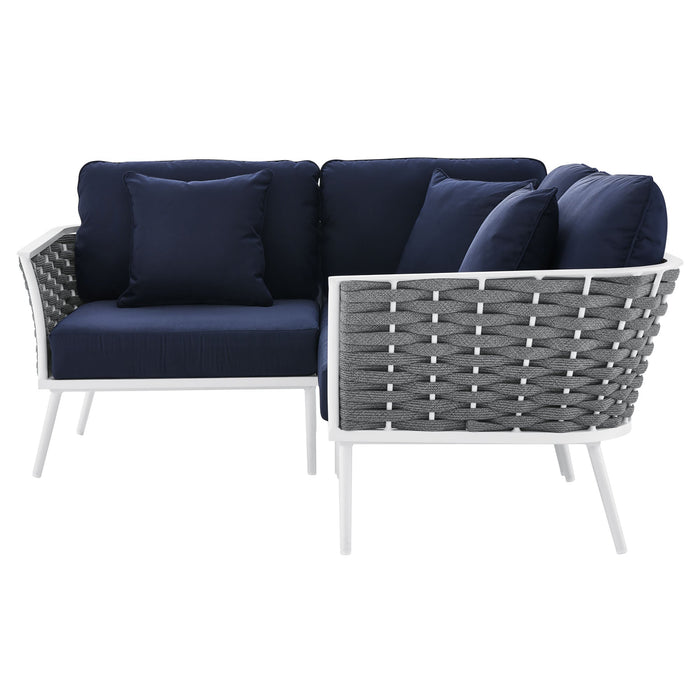 Stance Outdoor Patio Aluminum Small Sectional Sofa - view 18
