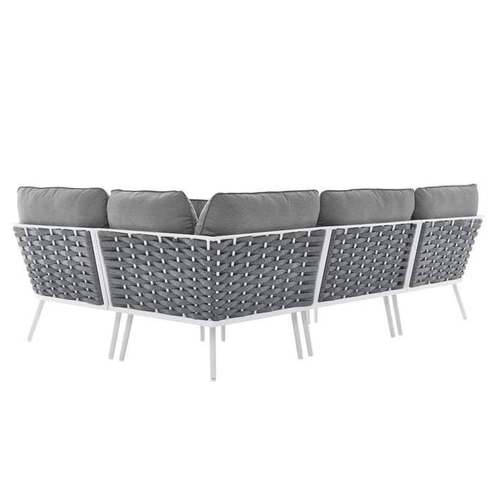 Stance Outdoor Patio Aluminum Large Sectional Sofa by Modway - control panel detail