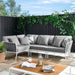 Stance Outdoor Patio Aluminum Large Sectional Sofa by Modway - front view