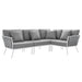 Stance Outdoor Patio Aluminum Large Sectional Sofa by Modway - angle view