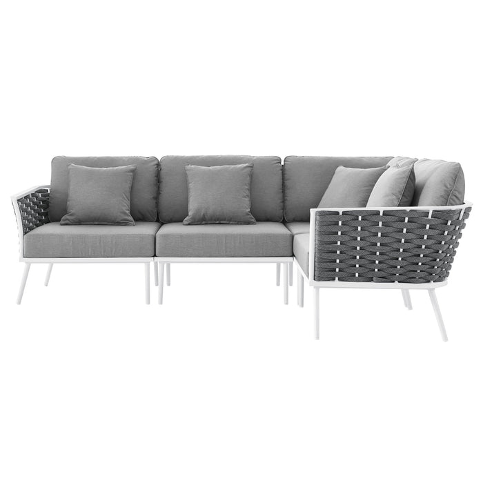Stance Outdoor Patio Aluminum Large Sectional Sofa by Modway - back view