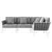 Stance Outdoor Patio Aluminum Large Sectional Sofa by Modway - back view