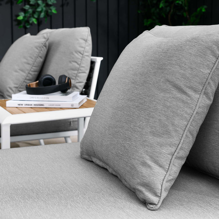 Stance 3 Piece Outdoor Patio Aluminum Set White Gray