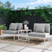 Stance 3 Piece Outdoor Patio Aluminum Set White Gray