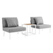 Stance 3 Piece Outdoor Patio Aluminum Set White Gray