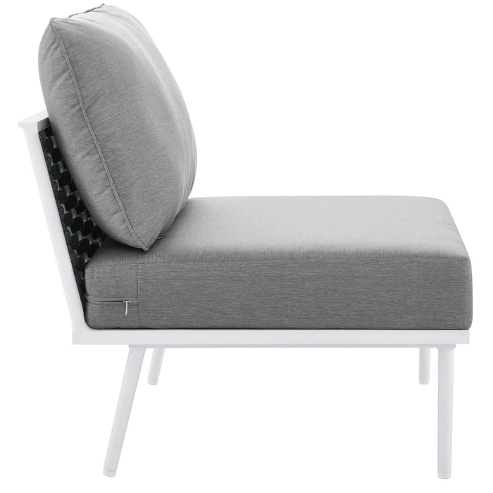 Stance 3 Piece Outdoor Patio Aluminum Set White Gray