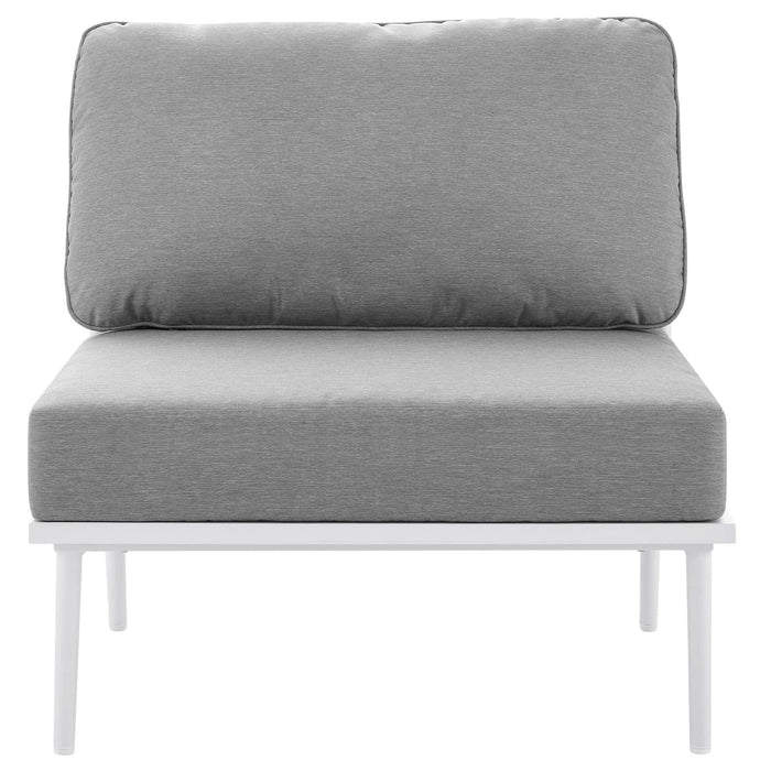 Stance 3 Piece Outdoor Patio Aluminum Set White Gray