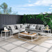Stance 8 Piece Outdoor Patio Aluminum Sectional Sofa Set by Modway - front view
