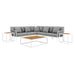 Stance 8 Piece Outdoor Patio Aluminum Sectional Sofa Set by Modway - angle view