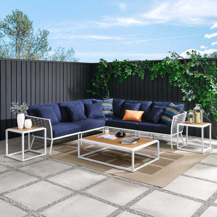 Stance 8 Piece Outdoor Patio Aluminum Sectional Sofa Set by Modway - view 18