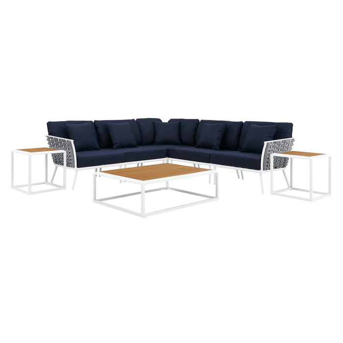 Stance 8 Piece Outdoor Patio Aluminum Sectional Sofa Set by Modway - view 19