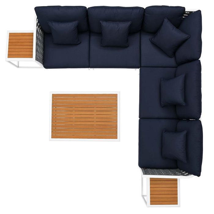 Stance 8 Piece Outdoor Patio Aluminum Sectional Sofa Set outdoor patio furniture set