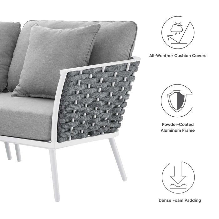 Stance 9 Piece Aluminum Outdoor Patio Aluminum Sectional Sofa Set by Modway - side view