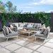 Stance 9 Piece Aluminum Outdoor Patio Aluminum Sectional Sofa Set by Modway - front view