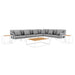 Stance 9 Piece Aluminum Outdoor Patio Aluminum Sectional Sofa Set by Modway - angle view