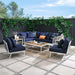 Stance 9 Piece Aluminum Outdoor Patio Aluminum Sectional Sofa Set by Modway - view 19