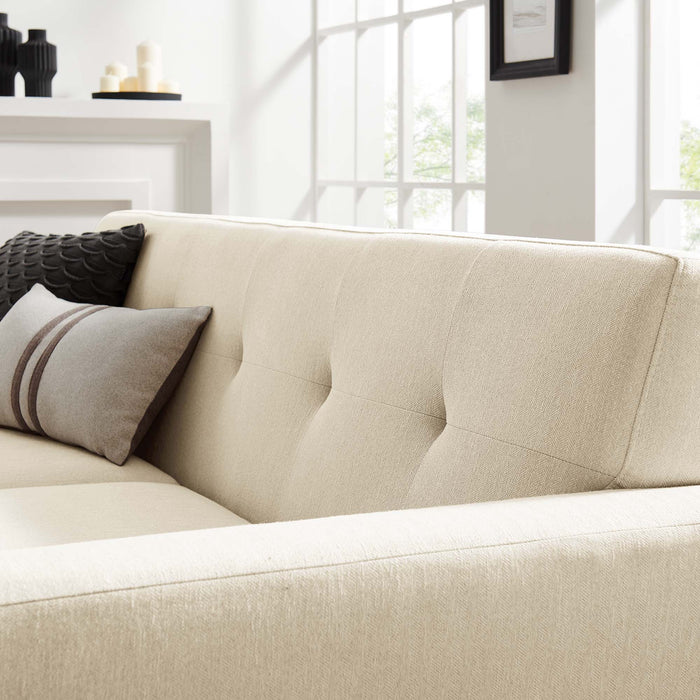 Engage Herringbone Fabric Loveseat - in lifestyle setting