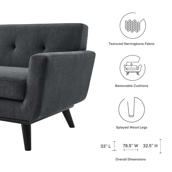 Engage Herringbone Fabric Loveseat - view 11
