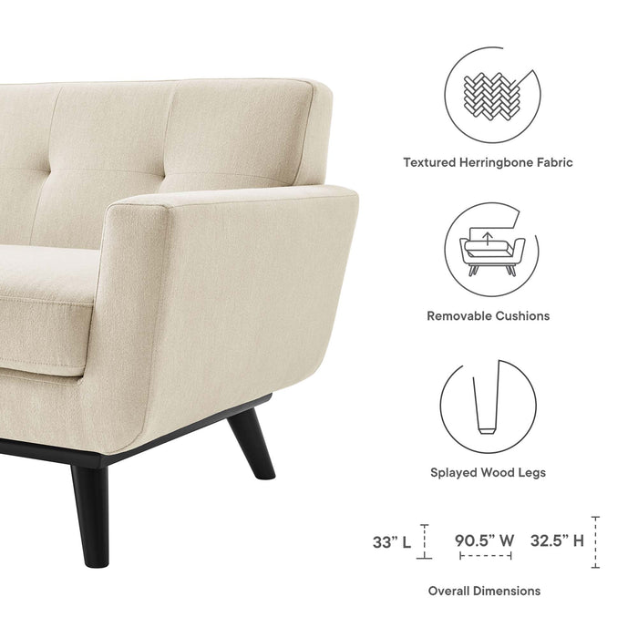 Engage Herringbone Fabric Sofa - detail close-up