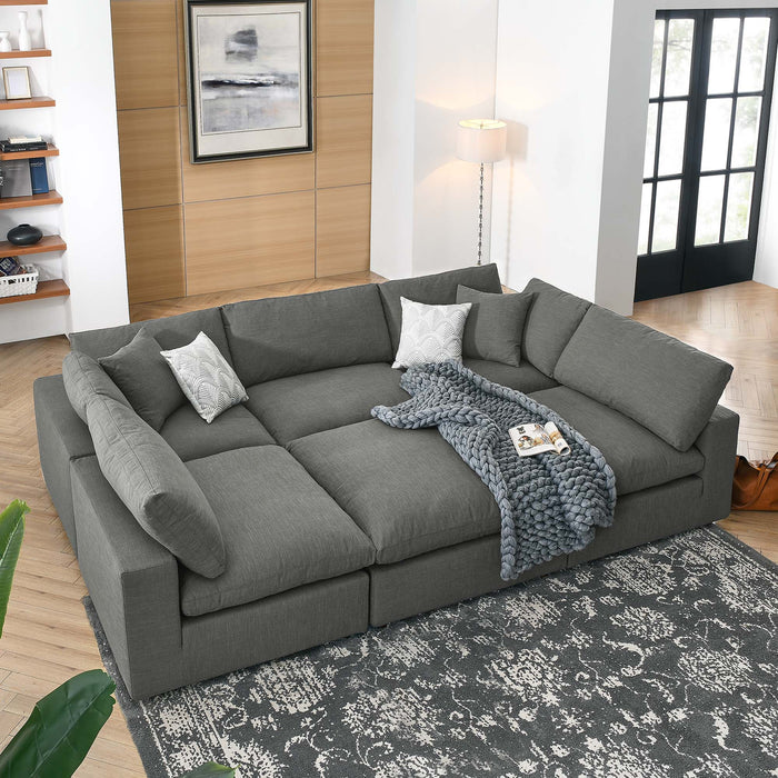 Commix 6-Piece Down Filled Overstuffed Sectional Sofa sectional sofa back view