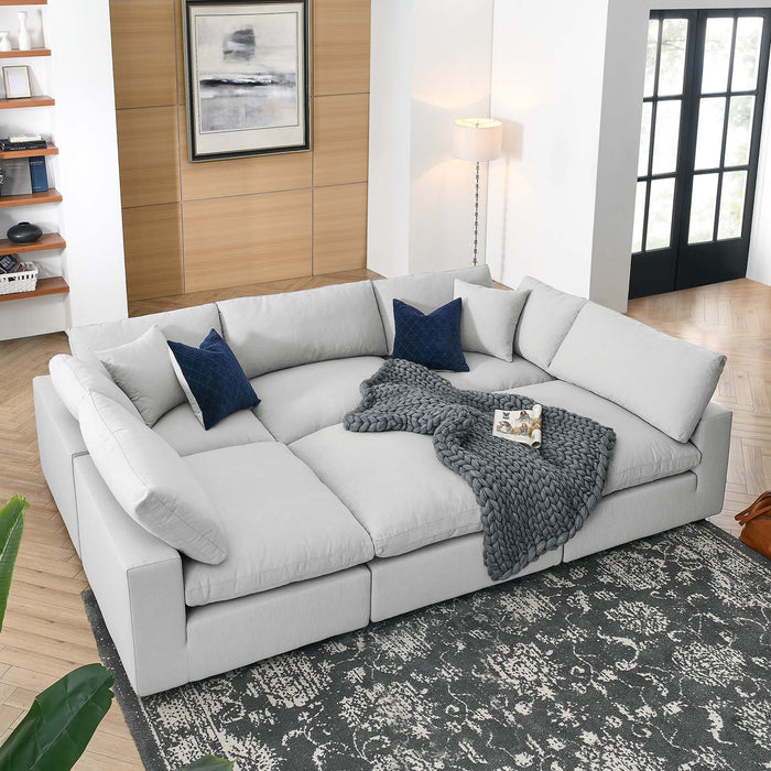 Commix 6-Piece Down Filled Overstuffed Sectional Sofa sectional sofa dimensions and measurements