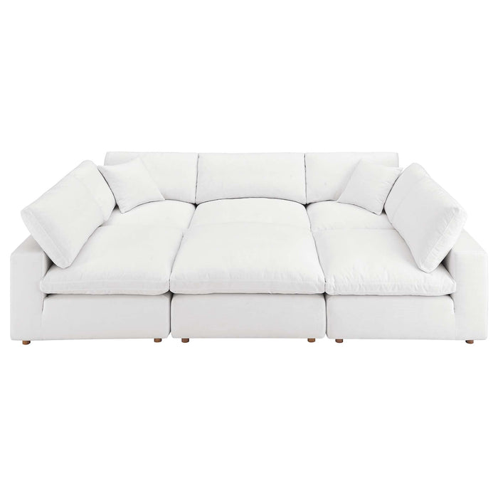 Commix 6-Piece Down Filled Overstuffed Sectional Sofa sectional sofa back view