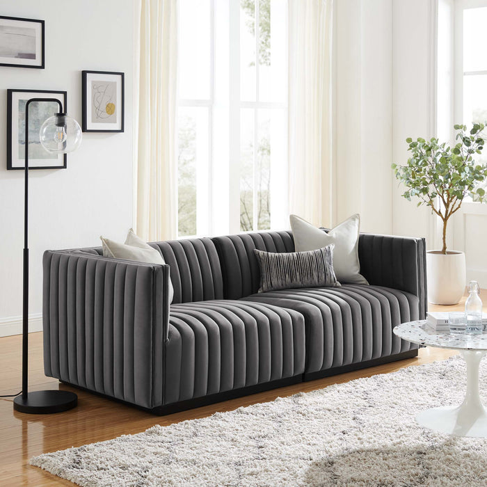 Conjure Channel Tufted Performance Velvet Loveseat - view 23