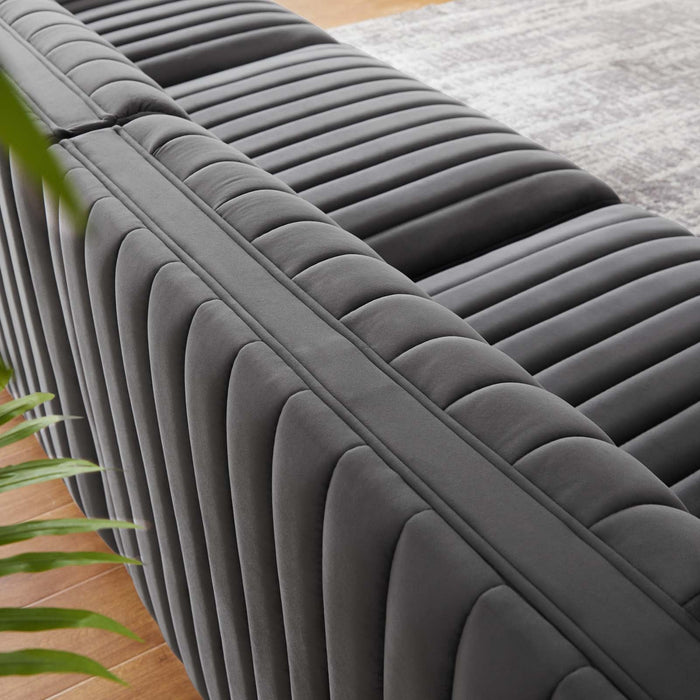 Conjure Channel Tufted Performance Velvet Sofa - Luxurious, Stain-Resistant Elegance for Any Space