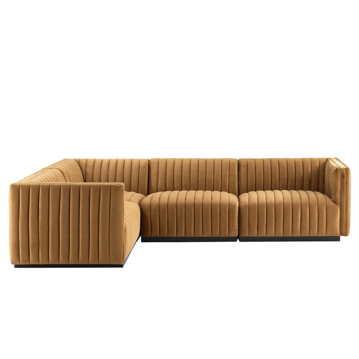 Conjure Channel Tufted Performance Velvet Sectional Sofa - Elegant Design for Modern Living Spaces