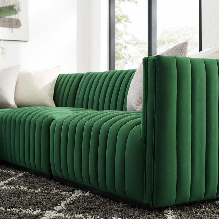 Conjure Channel Tufted Performance Velvet Sectional Sofa - Elegant Design for Modern Living Spaces