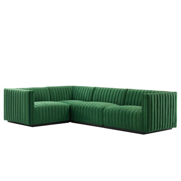Conjure Channel Tufted Performance Velvet Sectional Sofa - Elegant Design for Modern Living Spaces