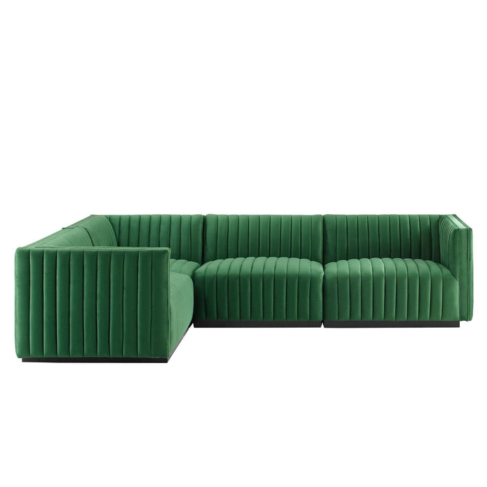 Conjure Channel Tufted Performance Velvet Sectional Sofa - Elegant Design for Modern Living Spaces