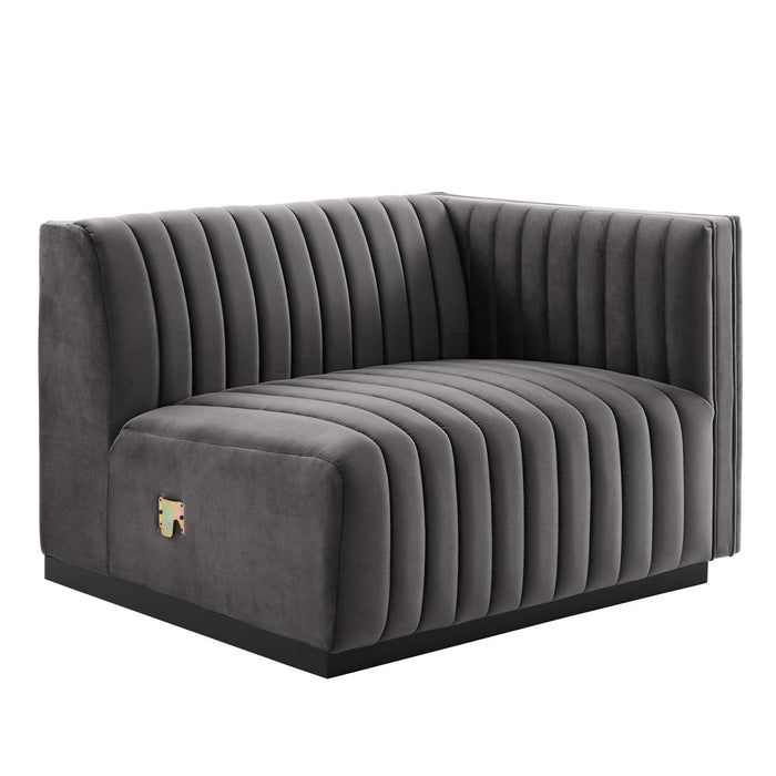 Conjure Channel Tufted Performance Velvet Sectional Sofa - Elegant Design for Modern Living Spaces